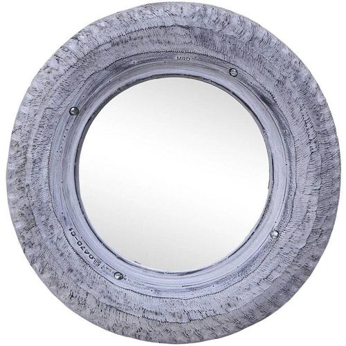 Spiegel Weiß 50 cm Regenerierter Gummireifen - Weiß - Prolenta Premium