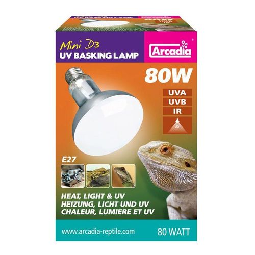 Arcadia - D3 uv Basking Lampe, E27 - 80W