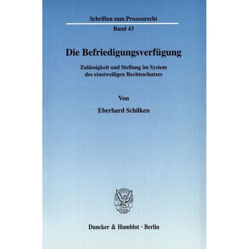 Die Befriedigungsverfügung. - Eberhard Schilken, Kartoniert (TB)