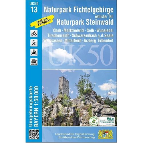 UK50-13 Naturpark Fichtelgebirge, östlicher Teil, Naturpark Steinwald, Karte (im Sinne von Landkarte)