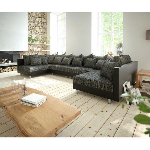 DELIFE Wohnlandschaft Clovis XL Schwarz Modulsofa erweiterbar