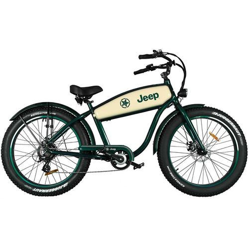 E-Bike JEEP E-BIKES "CR 7004" E-Bikes Gr. 46 cm, 26 Zoll (66,04 cm), grün E-Bikes