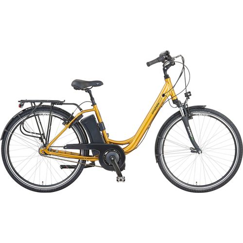 E-Bike PROPHETE "Geniesser pro" E-Bikes Gr. 46 cm, 28 Zoll (71,12 cm), braun (goldfarben) E-Bikes