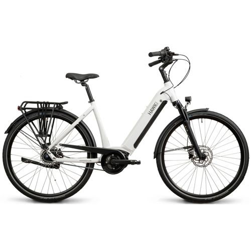 E-Bike HAWK BIKES "Wave 400" E-Bikes Gr. 55 cm, 28 Zoll (71,12 cm), weiß E-Bikes