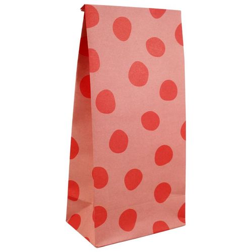 Papier-Geschenktüten RED DOTS 6er-Pack in rosa