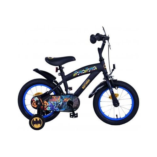 Kinderfahrrad Batman 14 Zoll von Volare - Schwarz, Leicht, mit Stützrädern