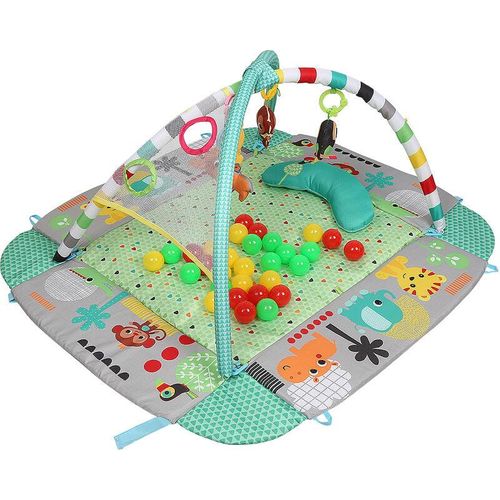 3-in-1 Spieldecke für Babys,,Erlebnisdecke Haloyo Spielmatte mit Spielbogen abnehmbarem Babyspielzeug, ab der Geburt,Grün