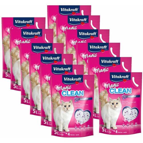 12x Vitakraft 5L Magic CLEAN Katzenstreu Lavendelduft Haustierstreu Einstreu