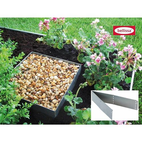 Bellissa - Rasenkante Square verzinkt 30x30cm H20cm Beetumrandung Beeteinfassung