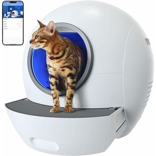 ELS PET Automatisches Katzenklo: WiFi Selbstreinigende Katzentoilette mit APP Steuerung/Max Kapazität/LED Alert Licht, Katzenklo Selbstreinigend für