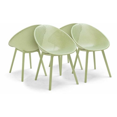 Cuba - Set von 4 moderne grüne PP-Stühle für Design-Interieur grün