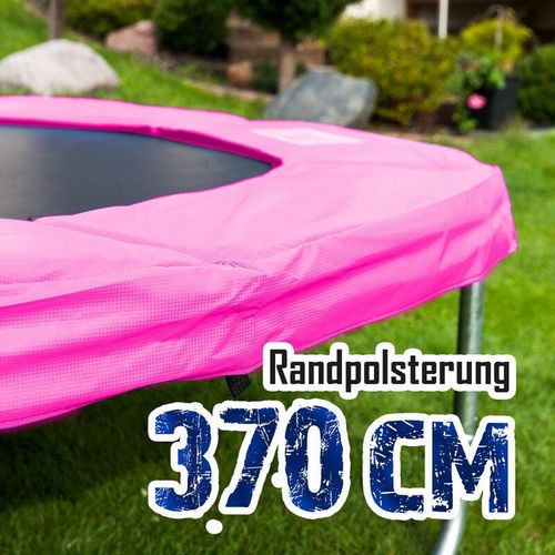 370cm Randpolsterung Gepolsterte Federabdeckung Rahmenpolsterung für 370cm Trampoline 26cm Stärke 18mm in Pink