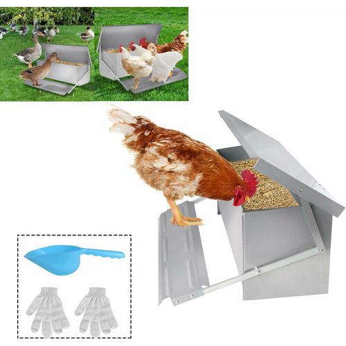 UISEBRT Hühnerfutterautomat für 10 kg Futter Automatik Futterautomat Geflügel Futterautomat Rattensicher Automatische Hähnchen Feeder mit