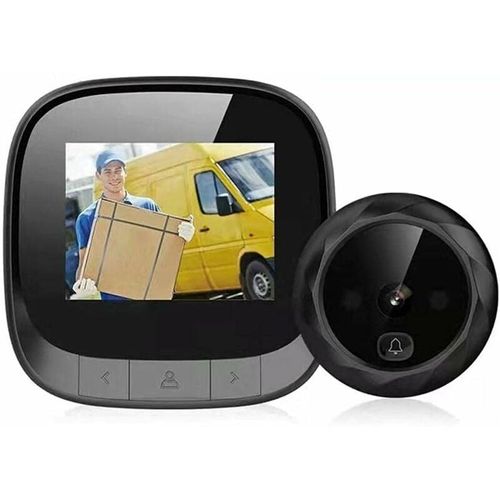 Minkurow - Hd Smarte Türklingel mit 2,4 Zoll Bildschirm, 90° Betrachtungswinkel, Nachtsicht, Smart Kamera, Kamera, Türklingel Cat Eye Monitor (2,4