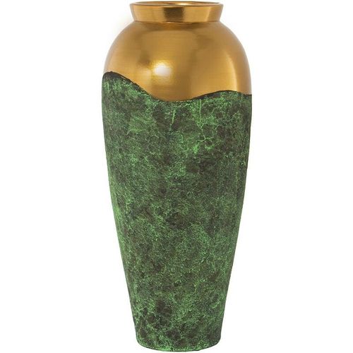 Keramikvase 80 cm Grün/Gold ° 32x80cmpour Alle Stile, um dem Haus eine Note zu verleihen