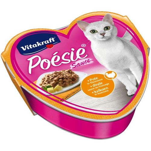 Vitakraft - Katzenfutter Poesie Sauce, Pute in Käsesauce - 30 Schalen