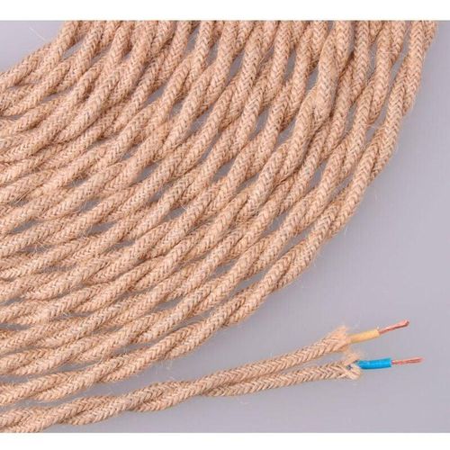 Cable de cuerda de yute tejida y trenzada 2x0,75mm 25m