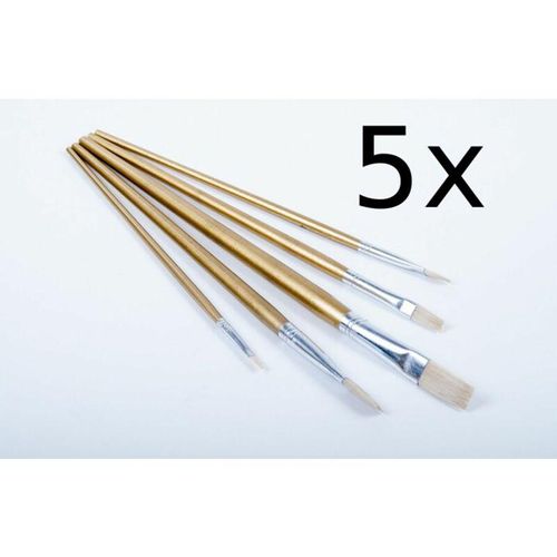 5x Pinselset 5-tlg flach Flachpinsel Künstlerpinsel Malpinsel Malerpinsel Pinsel