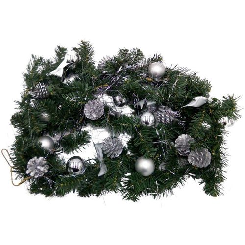 LED Tannengirlande 270cm Weihnachtsdeko Weihnachtsgirlande Girlande Türgirlande - silber