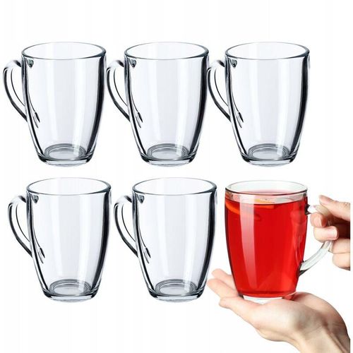 Teegläser, Wassergläser mit Henkel, 6er Set, Glastassen, Saftgläser, Gläserset, Gläser für Tee - Kadax
