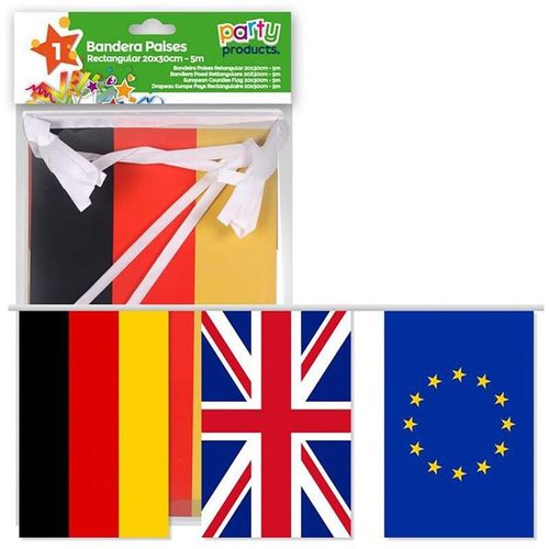 Party Products - banderas paises europeos rectangular 20x30cm