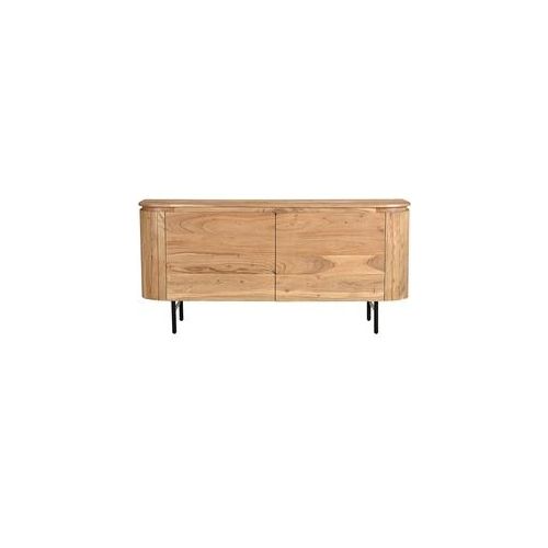 Sideboard aus Massivholz und schwarzem Metall 2-türig B160 cm NAPOLI