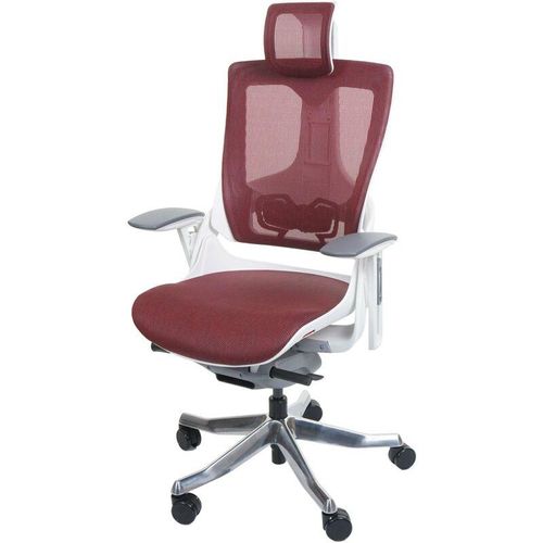 Neuwertig] Bürostuhl merryfair Adelaide, Schreibtischstuhl Drehstuhl, Polster/Netz, ergonomisch rot - red
