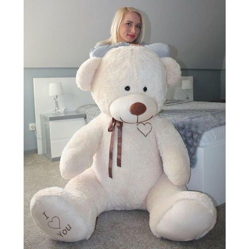 Riesiger großer Teddybär, weiches Kuscheltier – 105 x 85 cm – cremefarben