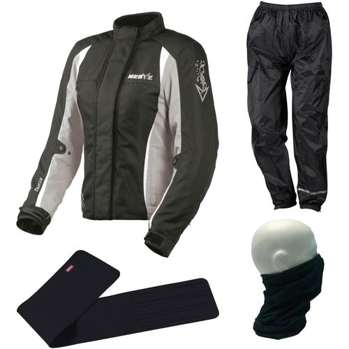 Motorradkombi NERVE Overalls Gr. 46, N-Gr, silberfarben (schwarz, silberfarben)