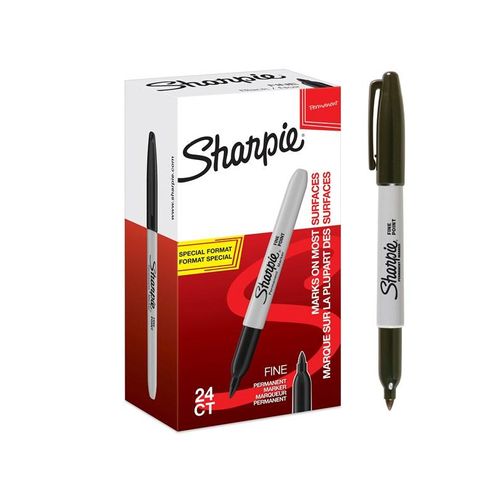 Sharpie Permanent Marker | Marker Stifte mit feiner Spitze | schwarz | 24 Stück Market Set