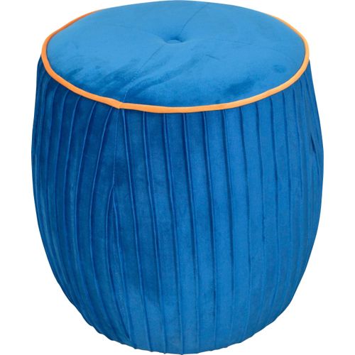 Hocker HOME AFFAIRE, blau, B:46cm H:47cm T:46cm, Samtbezug 100% Polyester, Hocker