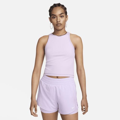 Nike One Fitted Dri-FIT geribde tanktop voor dames - Paars