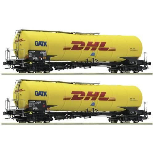 Roco 76024 H0 2er-Set Kesselwagen, der GATX DHL Kerosin Express