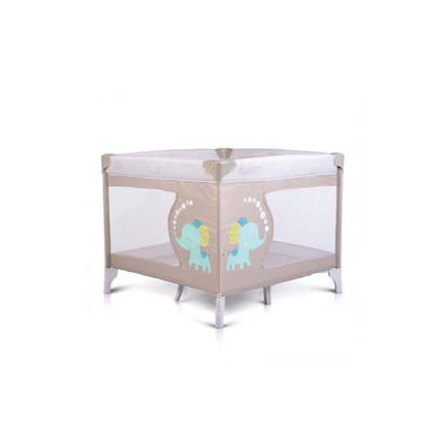 Reiselaufstall Giant, Laufstall klappbar, mit Matratze als Reisebett grau beige