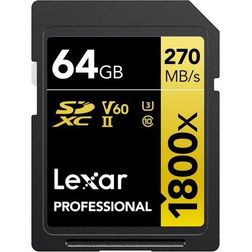 Lexar Professional SDXC Gold 64GB 1800x UHS-II V60