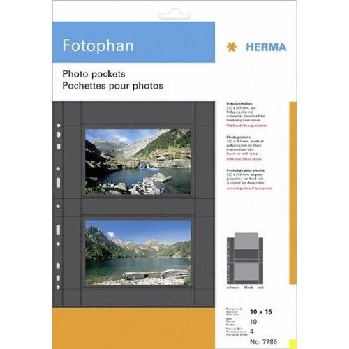 Herma 7786 FOTOPHAN 10x15 QUER 4 Fotos schwarz - Dealpreis