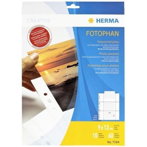 Herma Fotophan-Sichthüllen 9x13cm quer weiß 7584