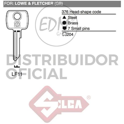 Silca - E3/12425 llave acero LF11 lowe & fletcher
