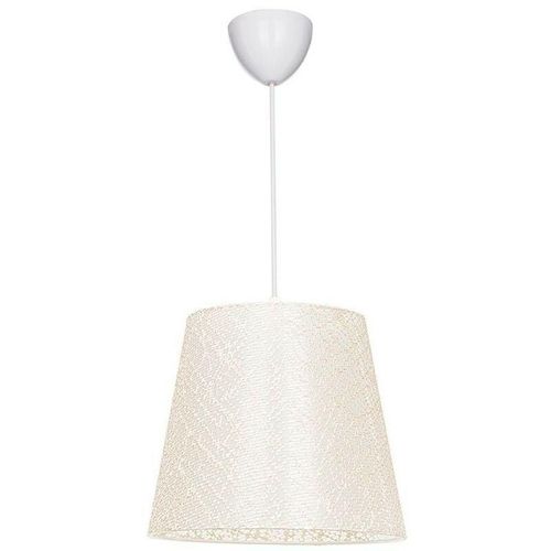 Beige Stoff-Pendelleuchte Conic