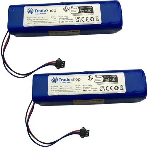 Trade-shop - 2x Li-Ion Akku 14,4V / 5200mAh für uoni V980 Pro, V980 Max, V980 Plus, S1, Xiaomi Viomi S9, Viomi D800, Viomi Alpha 2 Pro VXVC15-JC