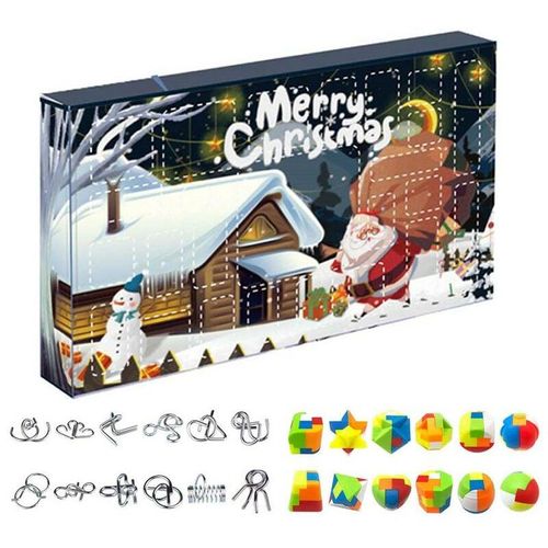 Puzzle-Countdown-Kalender - Adventskalender mit Entwirrungsrätseln Lernspielzeug für Zuhause, Klassenzimmer, Kindergarten, Freizeit, Mottoparty