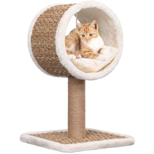 Katzen-Kratzbaum mit Tunnel und Spielzeug 56 cm - Beige - Prolenta Premium