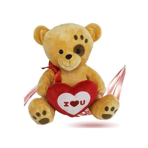 Teddybär 55 cm mit roter schleife herzaufdruck zum valentinstag 93789