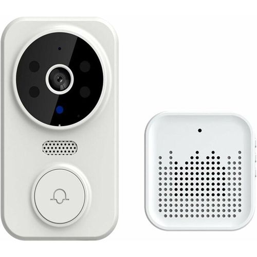 Smart Video Türklingel, Wireless Fernbedienung Visuelle Türklingel, WiFi Kamera Intercom Türklingel, Bewegungserkennung Sicherheits Türklingel, Weiß