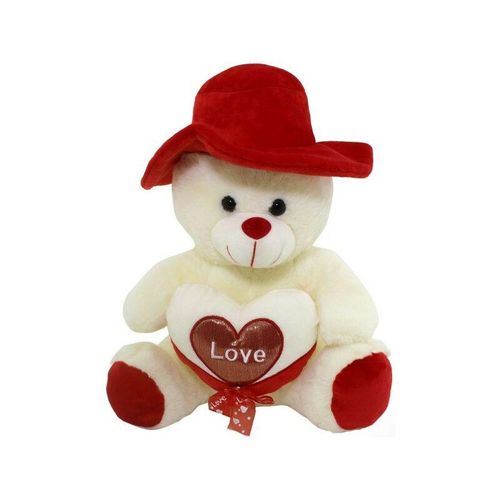 Trade Shop Traesio - teddybär mit herz liebe hut valentine geschenk 35 cm 67921