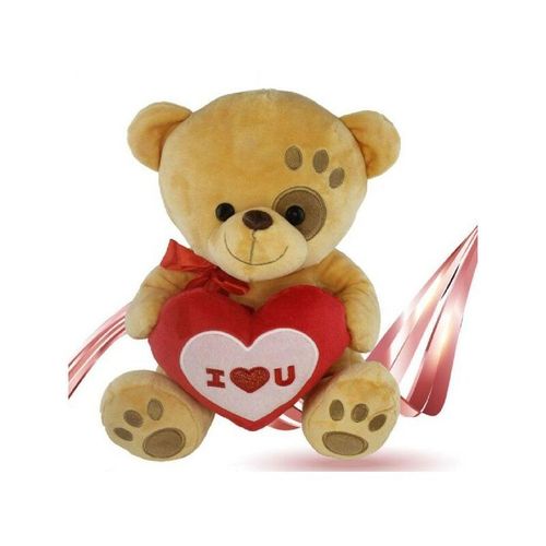 Trade Shop Traesio - teddybär mit herz roter schleife druck auf auge 30CM valentine 93772
