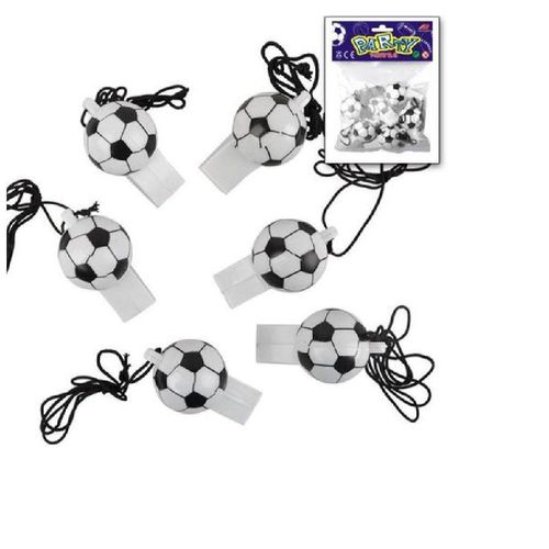 JOKA international Trillerpfeife Trillerpfeife "Fußball" 12er Set inkl. Halsband mit Sicherheitsclip