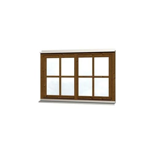 SKAN HOLZ Doppelfenster Rahmenaußenm. 132,4 x 82,1 cm lasiert in Nussbaum