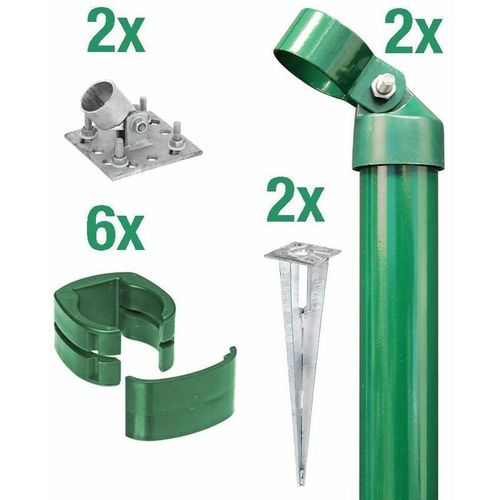 Komplettset Zauneck-Set für Fix-Clip Pro® 102 cm Bodenhülse grün Zauneck-Set - Alberts