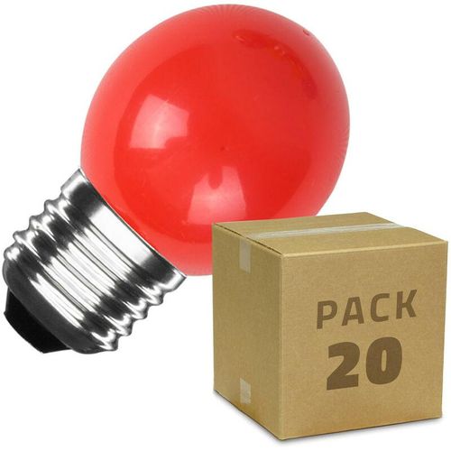 20er Pack LED-Lampen E27 G45 3W Einfarbig Einfarbig Rot